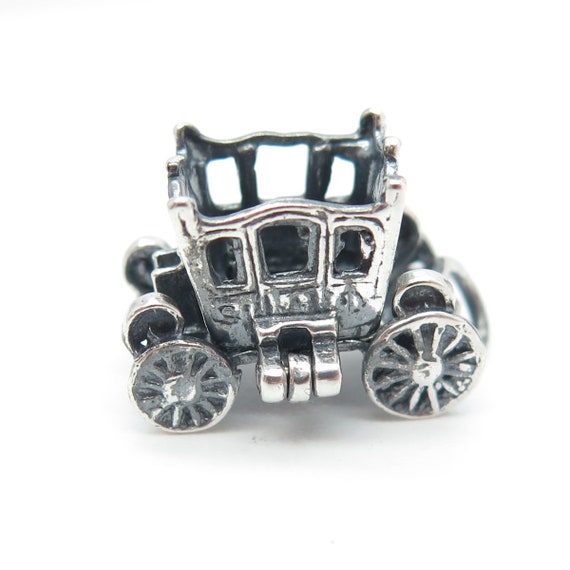 925 Sterling Silver Antique Art Deco Carriage Mov… - image 6