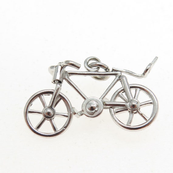 925 Sterling Silver Antique Art Deco Bicycle 3D P… - image 4