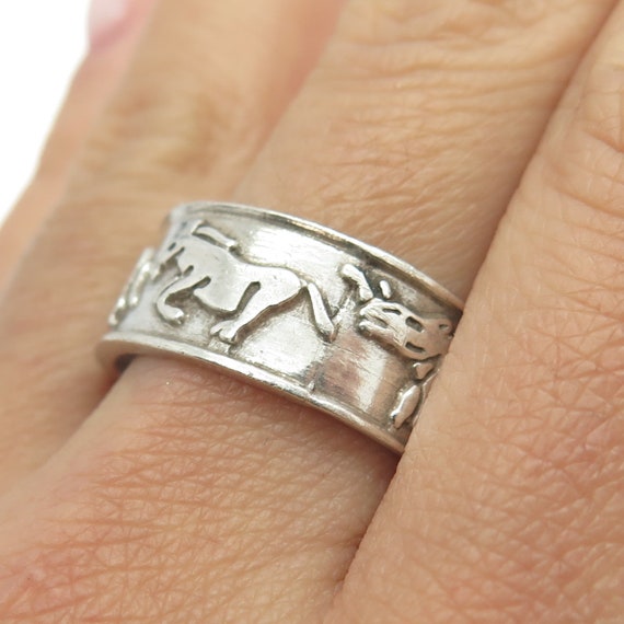 925 Sterling Silver Vintage Mexico Lion Horse Gir… - image 2