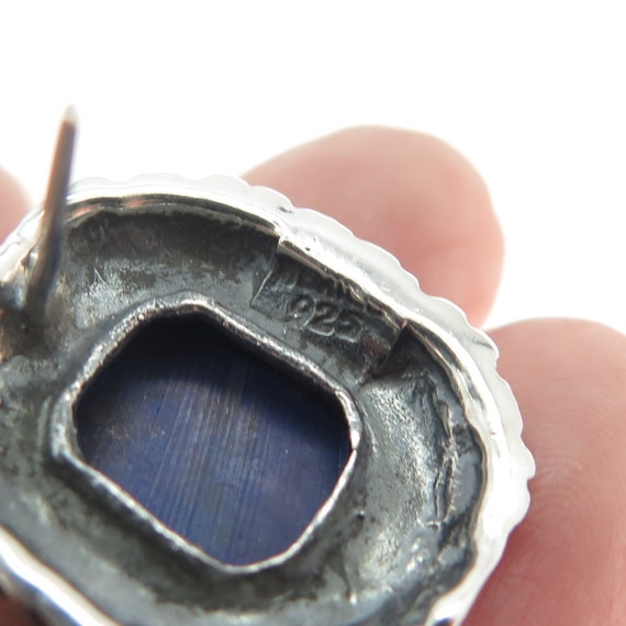 925 Sterling Silver Vintage Real Lapis Lazuli Gem… - image 7