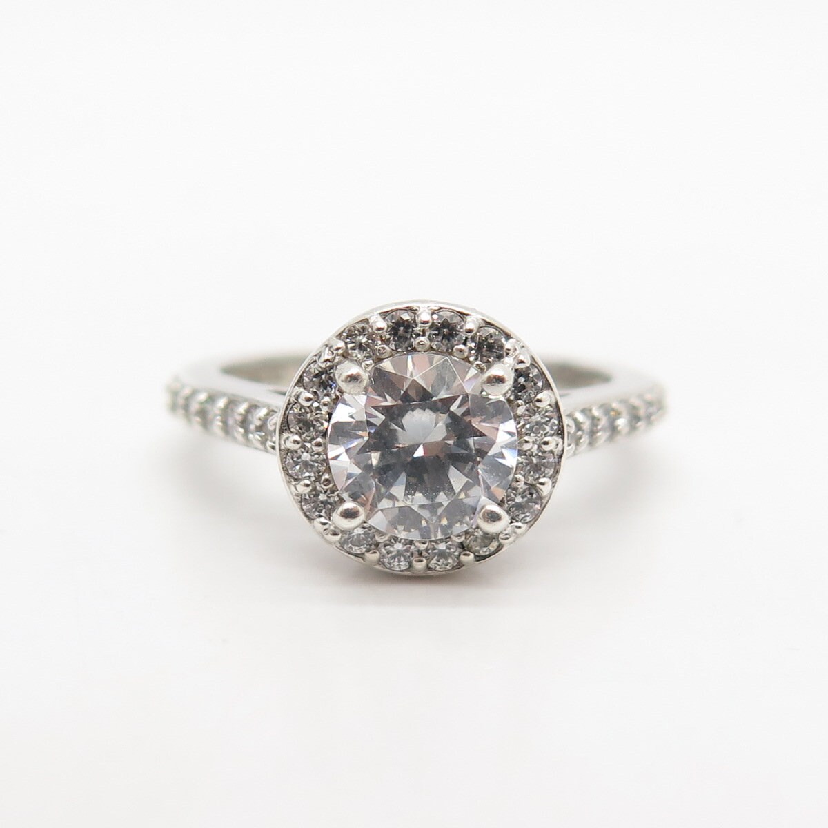 お値下げ　silver ring（ベア）ビンテージ 925 Sterling Silver Vintage Round-cut C Z Engagement Ring