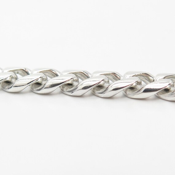 925 Sterling Silver Vintage Mexico Cuban Link Bra… - image 4