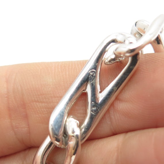925 Sterling Silver Vintage Infinity Link Bracele… - image 6