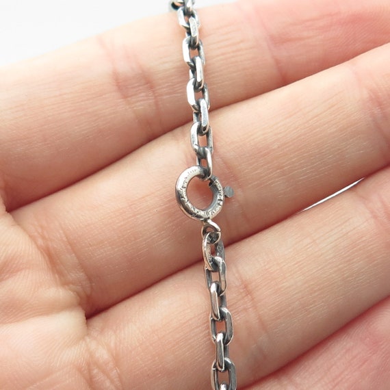 925 Sterling Silver Vintage Bar Rolo Chain Neckla… - image 7