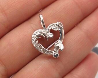 925 Sterling Silver Vintage Heart Pendant