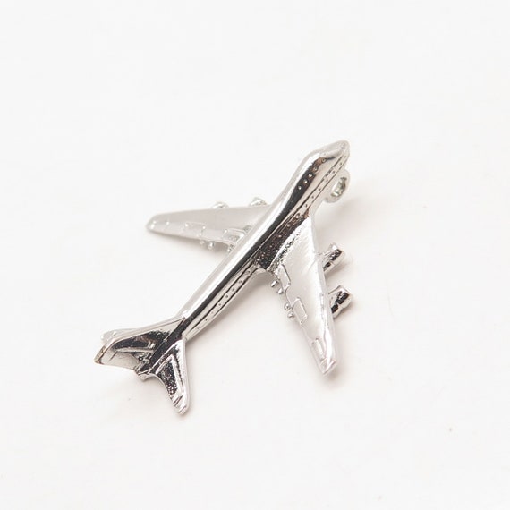 925 Sterling Silver Vintage Wells Airplane Pendant - image 5