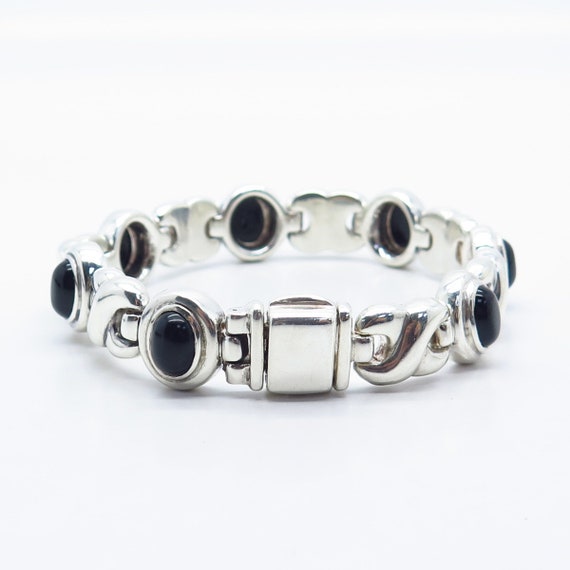 925 Sterling Silver Vintage Italy Real Black Onyx… - image 7