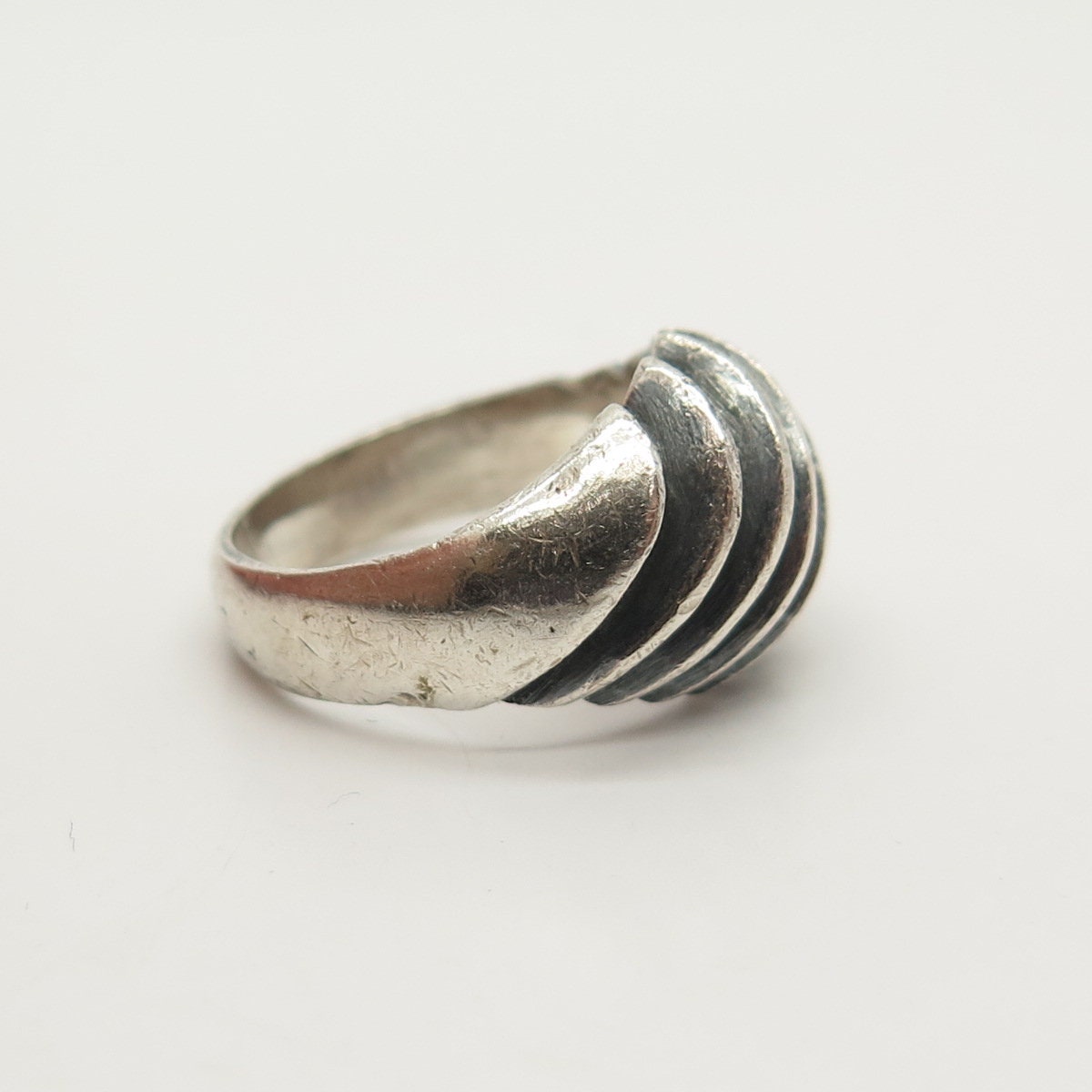 925 Sterling Silver Vintage Mexico Ribbed Ring Size 7 1/4 - Etsy