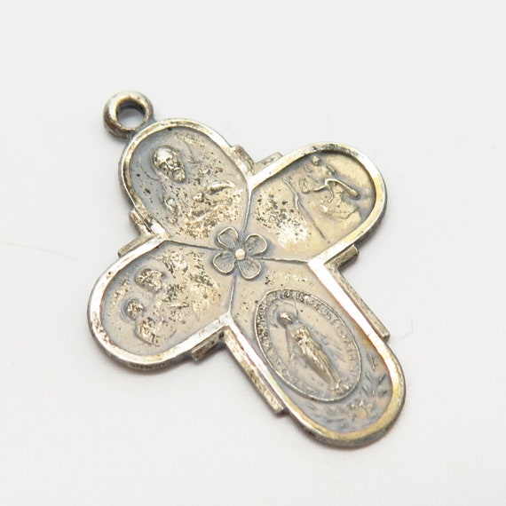 925 Sterling Silver Vintage Religious Four-Way Me… - image 3