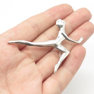 925 Sterling Silver Vintage Mexico Gymnast Girl Pin Brooch