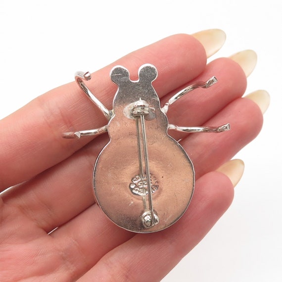 925 Sterling Silver Vintage Mexico Beatle Insect … - image 2