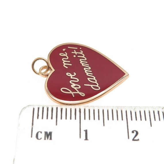 925 Sterling Silver Rose Gold Plated Enamel "Love… - image 3