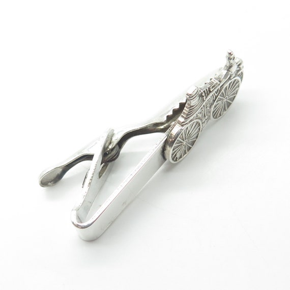 925 Sterling Silver Vintage Carriage Tie Clip - image 7