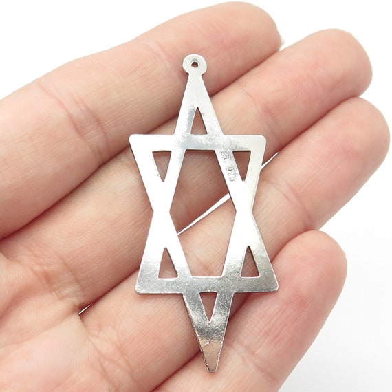 925 Sterling Silver Vintage Star of David Judaica… - image 2