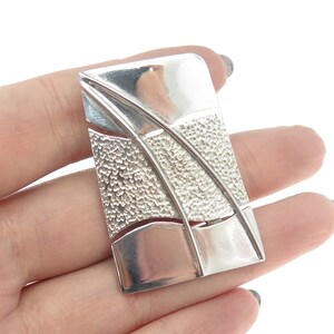 925 Sterling Silver Vintage Modernist Textured Pin Brooch