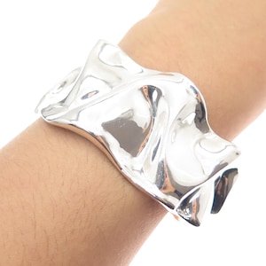HAGIT GORALI Sterling Silver Vintage Israel Modernist Adjustable Bracelet 6.25&quot;
