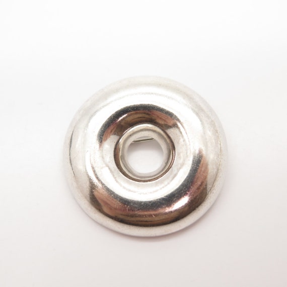 925 Sterling Silver Vintage Round Pin Brooch - image 3