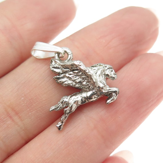 925 Sterling Silver Vintage Mystical Pegasus 3D Pe