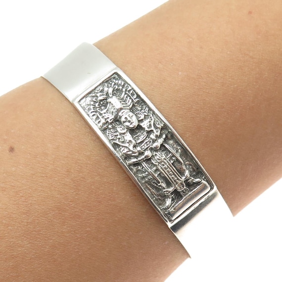CASA DE ORO 925 Sterling Silver Vintage Tribal Oxidized Adjustable