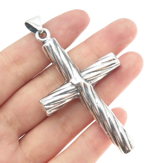Cross Pendant Sterling Silver Filigree Diamond Design Antique Finish Cross Pendant Sterling Silver Filigree Diamond Design Antique Finish