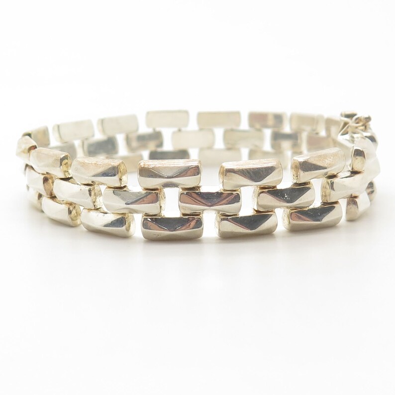 Italy Milor 925 Sterling Silver Wide Link Bracelet 7 14