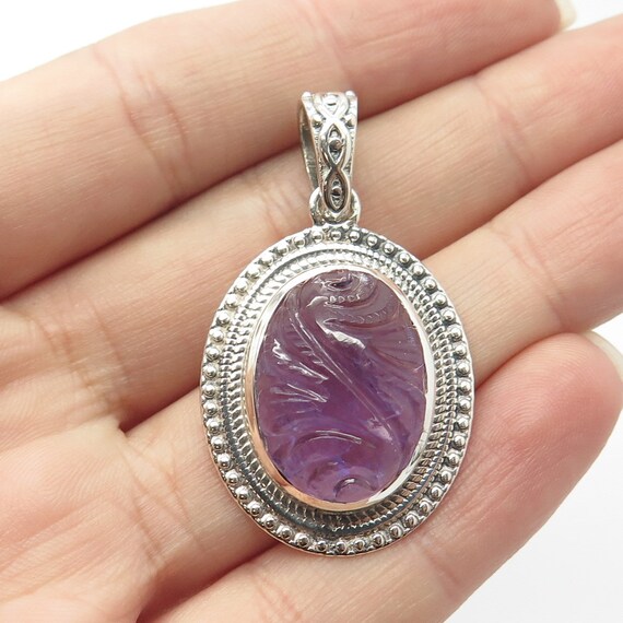 925 Sterling Silver Vintage Real Amethyst Gemston… - image 1