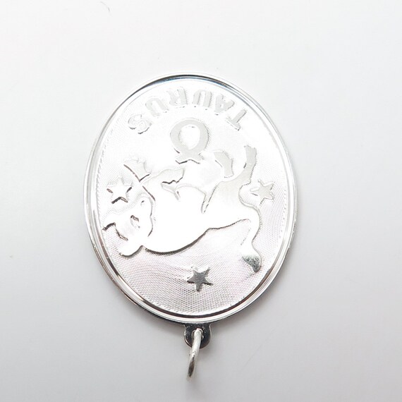 925 Sterling Silver Vintage Taurus Zodiac Sign Pe… - image 7