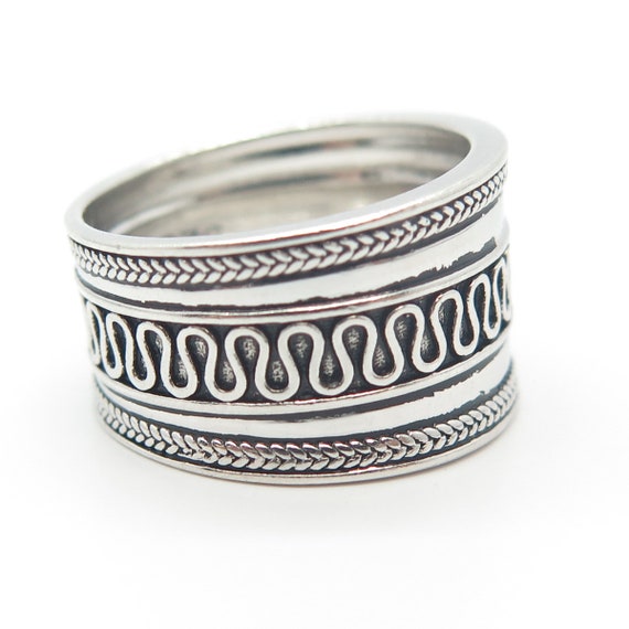 925 Sterling Silver Vintage Spiral Band Ring Size… - image 4