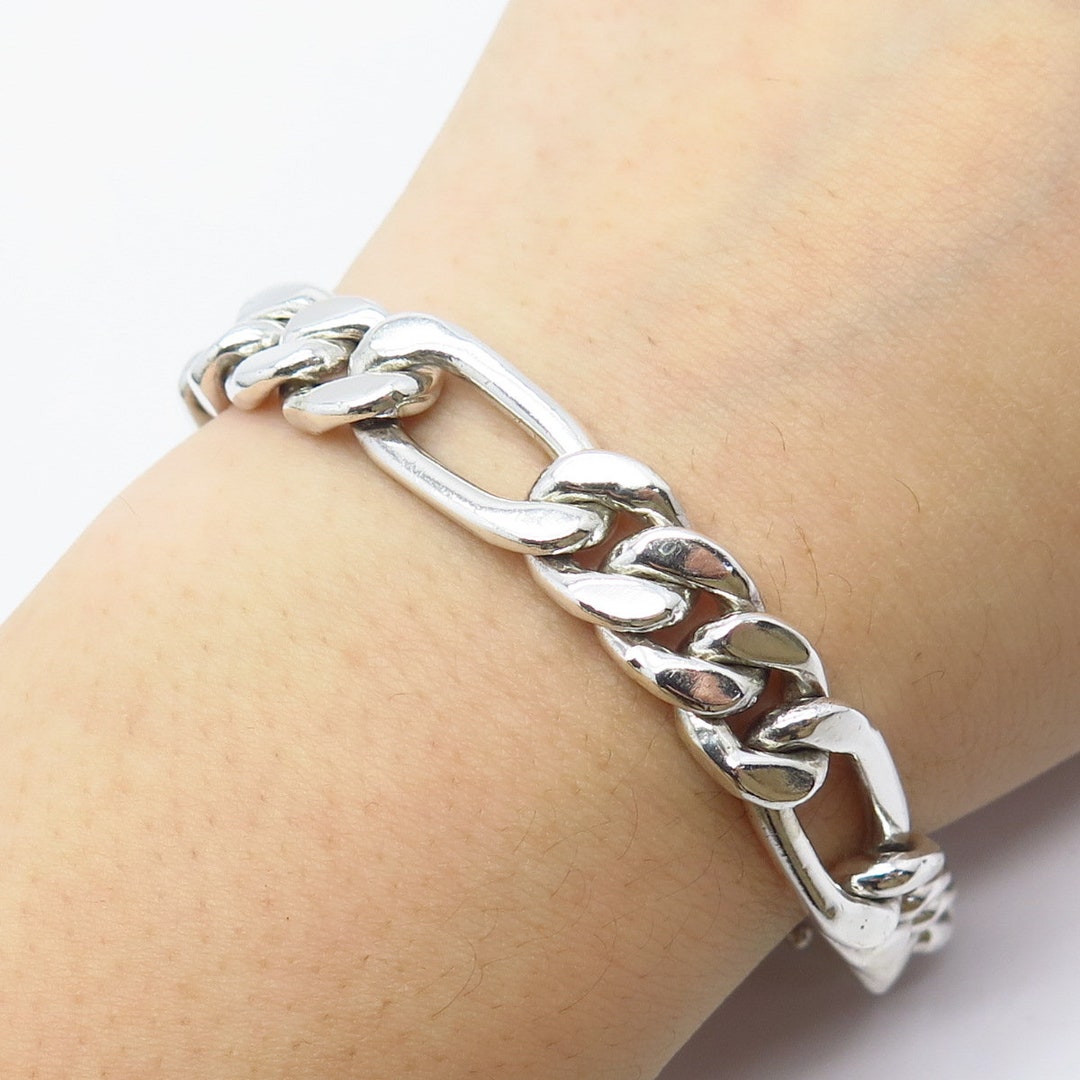 アクセサリー vintage silver925 chain bracelet 925 Sterling Silver Vintage Figaro Link Bracelet 8.25