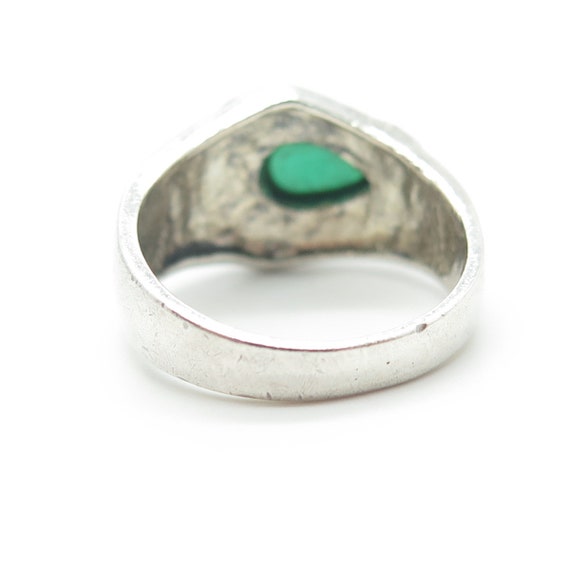 925 Sterling Silver Vintage Real Green Onyx and M… - image 5