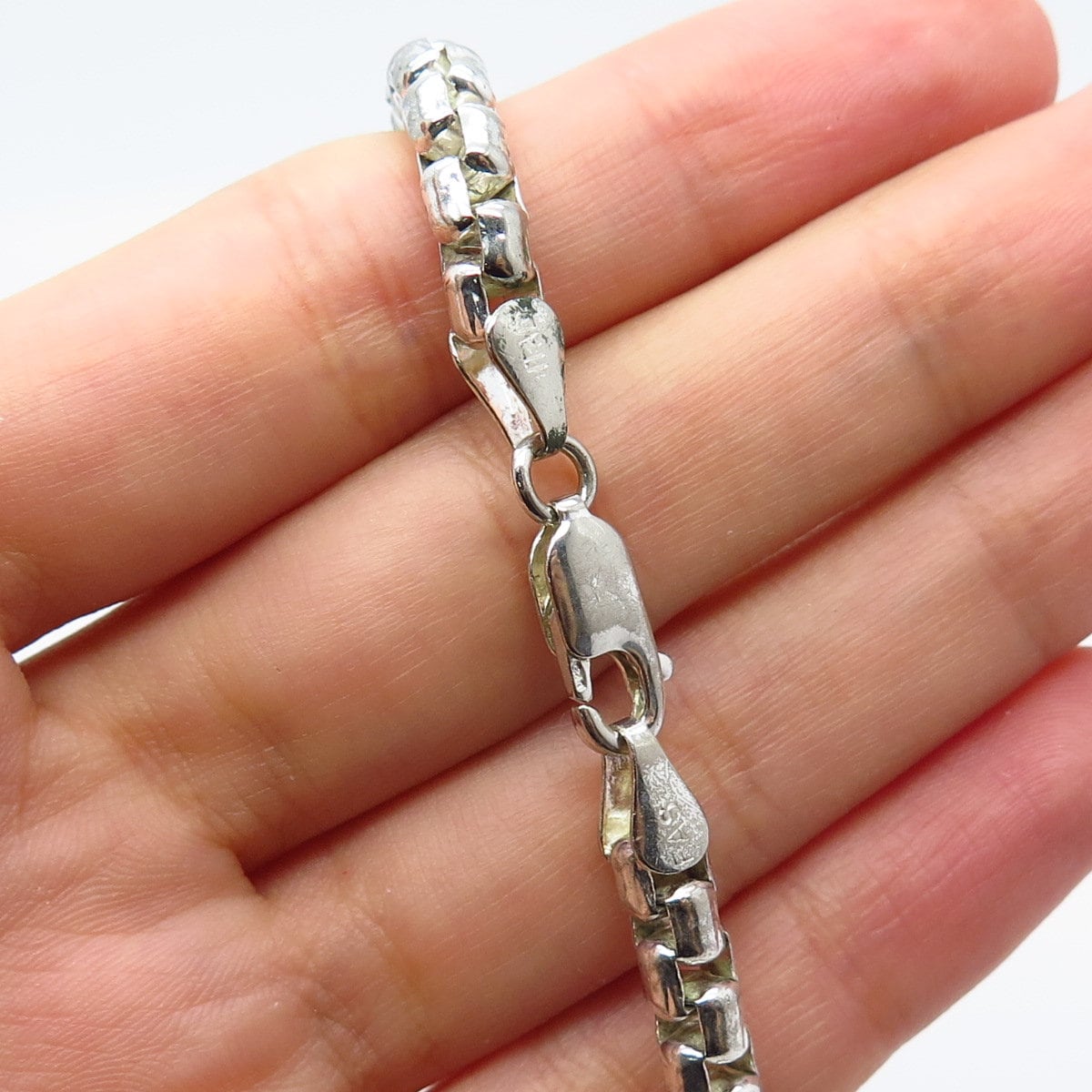 925 Sterling Silver Vintage Italy Box Link Bracelet 7.75 925 Sterling Silver Vintage Italy Box Link Bracelet 7.75