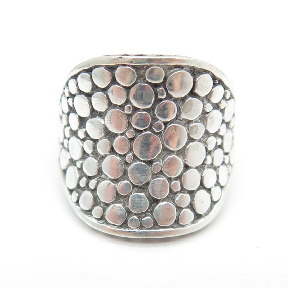 SARDA 925 Sterling Silver Vintage Polka Dot Wide … - image 3