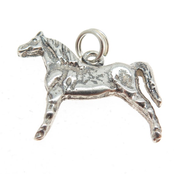 925 Sterling Silver Vintage Horse Pendant - image 4