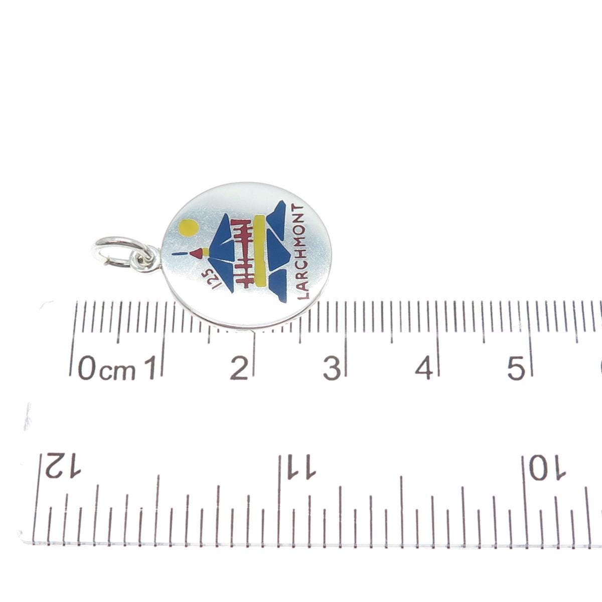 CHARLES THOMAE 925 Sterling Silver Vintage Enamel Larchmont Charm