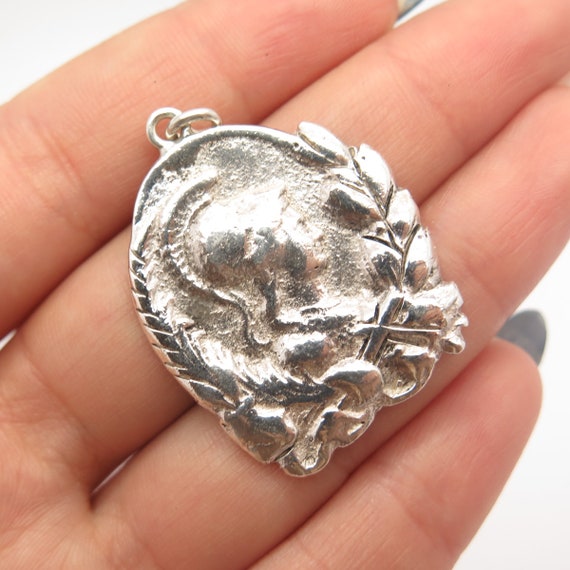 925 Sterling Silver Antique Warrior Pendant - image 1