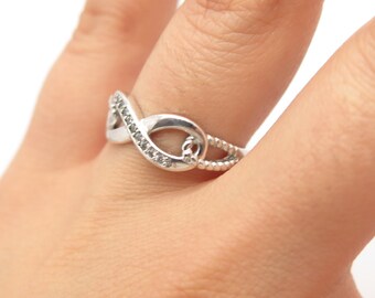 925 Sterling Silver Vintage C Z Infinity Ring Size 7 - Etsy