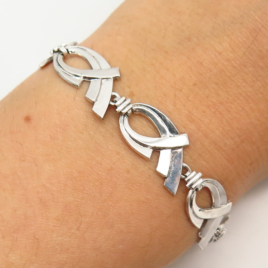 925 Sterling Silver Vintage W.E Richards Crossover Design