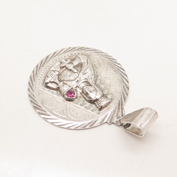 925 Sterling Silver Vintage Real Pink Sapphire Ge… - image 5