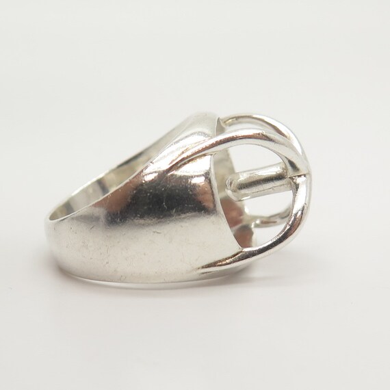 925 Sterling Silver Vintage Crossover Ring Size 7 - image 6