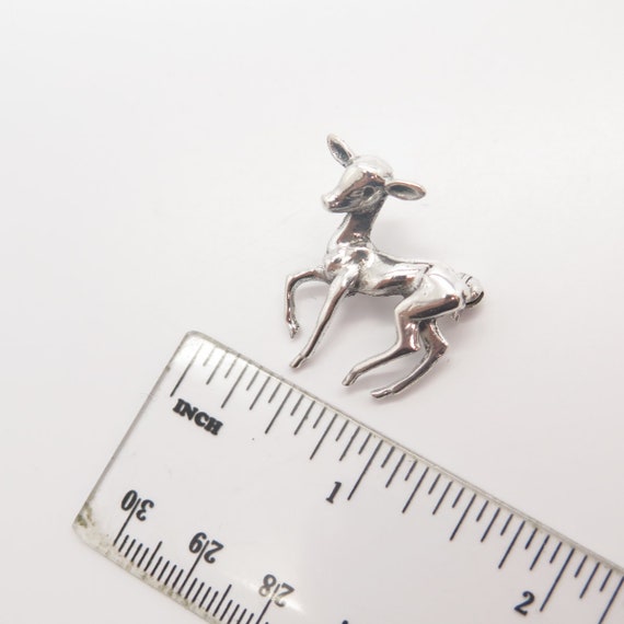 800 Silver Vintage Bambi Fawn Pin brooch - image 3