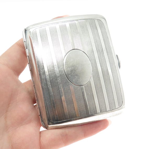 925 silver cigarette case WATROUS MFG CO 925 Sterling Silver Antique Art Deco Carnelian Cigarette Case  #38