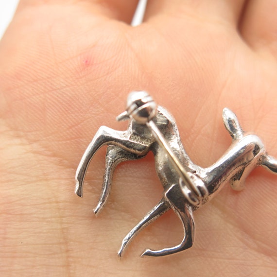 800 Silver Vintage Bambi Fawn Pin brooch - image 4