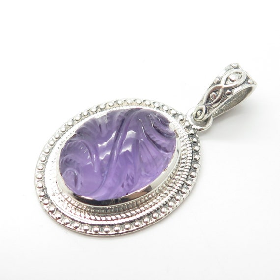 925 Sterling Silver Vintage Real Amethyst Gemston… - image 5