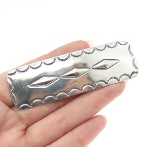 Rob Johnson Vintage Navajo Sterling Silver Native American Hair Clip Barrette Rob Johnson Vintage Navajo Sterling Silver Native American Hair Clip Barrette