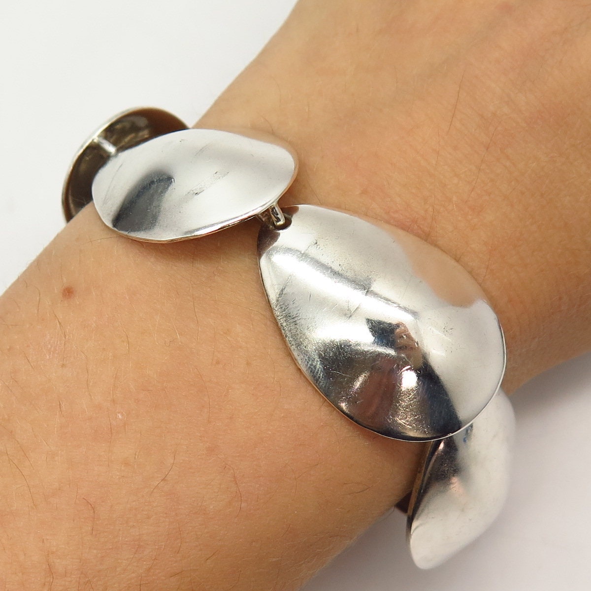 925 Sterling Silver Vintage Mexico Modernist Petal Design