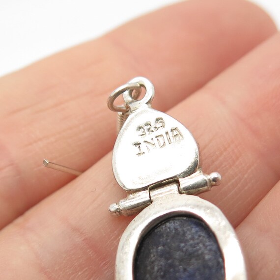 925 Sterling Silver Vintage Real Sodalite Gem Dan… - image 5