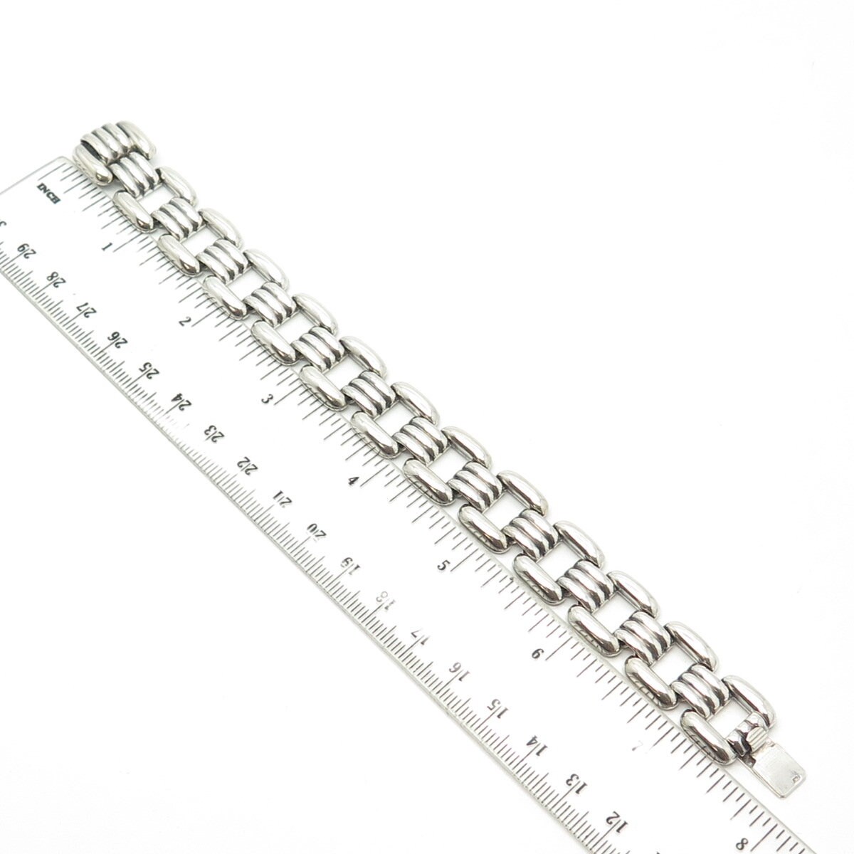 アンティークプレート 835 Silver Antique Art Deco Panther Link Bracelet 7.5