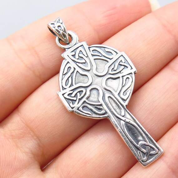 925 Sterling Silver Vintage Mexico Celtic Cross Pendant - Etsy