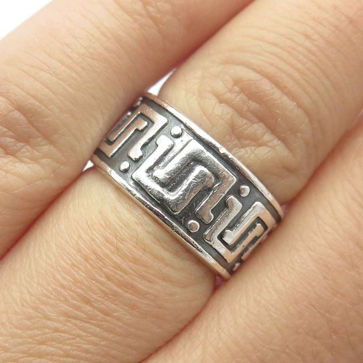 90s Mexico製 Silver 925 Maze Ring 925 Sterling Silver Vintage Mexico Maze Band Ring Size 5.75 - Etsy