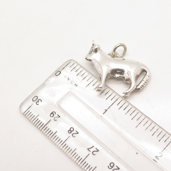 925 Sterling Silver Vintage Bull / Ox 3D Pendant - image 3